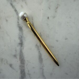 Gold Pen with Pearl Top Ink Pen